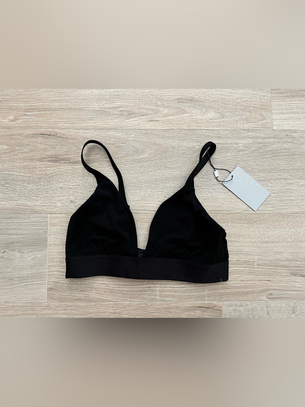 NWT Negative Underwear Women’s Cotton Triangle Bra Black - Size 2